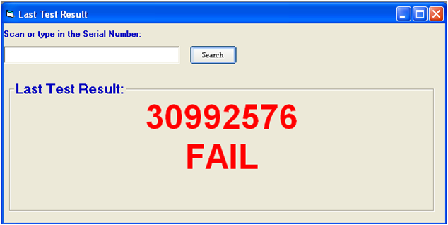 Last Test Result - Fail