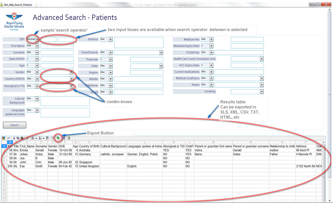 Patient Advanced Search