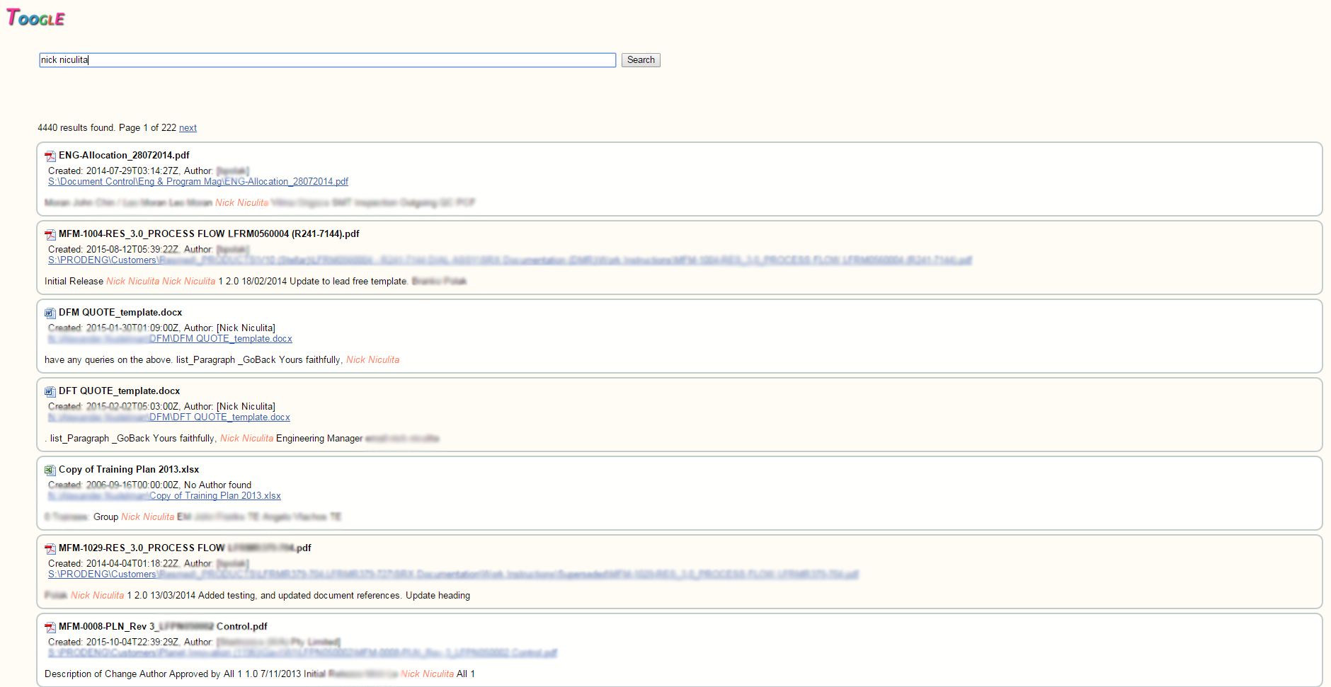 Document Search Results
