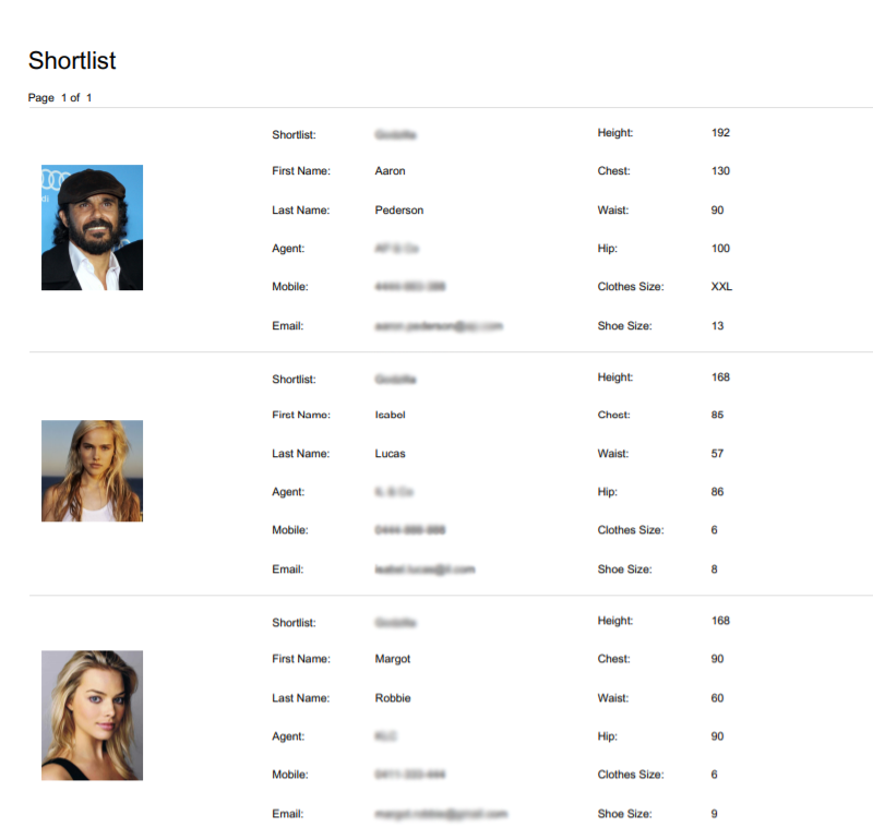 NS-Casting Shortlists
