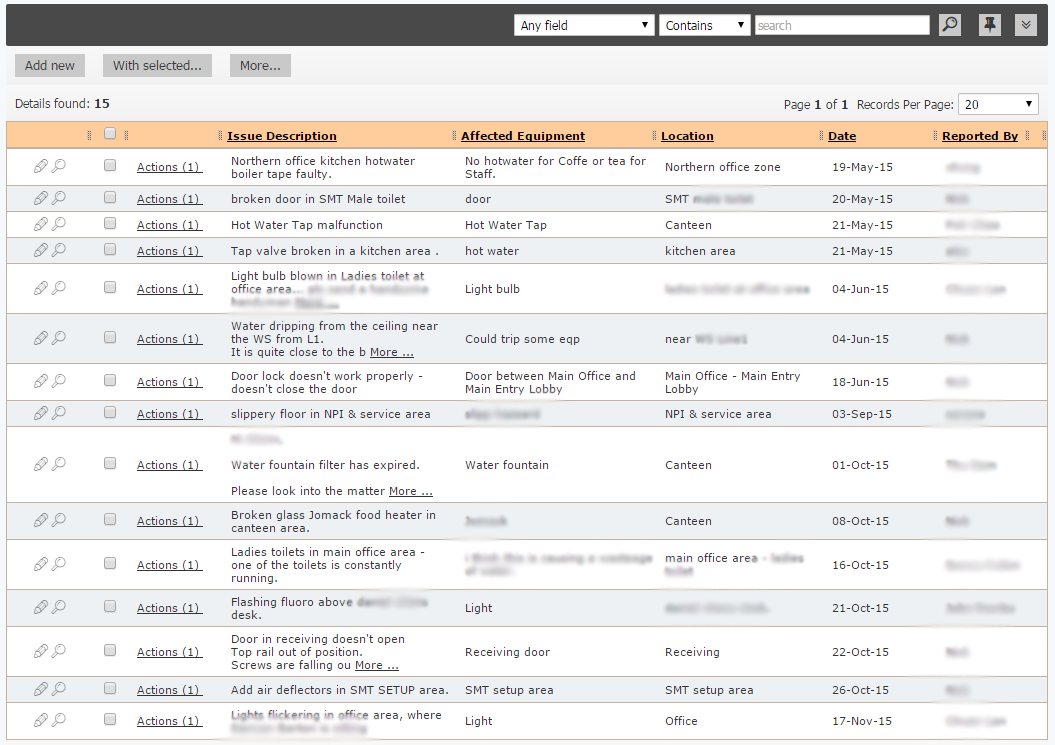 Issues Listing